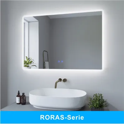Produktbild von AQUABATOS® BORAS-Serie 100x70 cm LED Badezimmerspiegel mit Beleuchtung Kaltweiß und Warmweiß Licht Dimmbar Beschlagfrei Badspiegel Beleuchtet Antibeschlag Wandspiegel lichtspiegel
