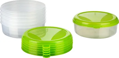 Produktbild von MiraHome Vorratsdosen Sets verschiedene Größen rund/quadratisch grün – Vorratsdosen mit Deckel Luftdicht – Gefrierdosen für Mealprep & Küche