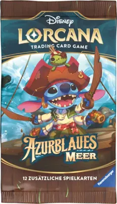 Produktbild von Disney Lorcana Trading Card Game: Azurblaues Meer - Booster (Deutsch)