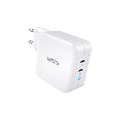 Immagine prodotto di Choetech PD6008-EU-CCWH PD100W Caricabatterie rapido doppio USB-C da 100 watt