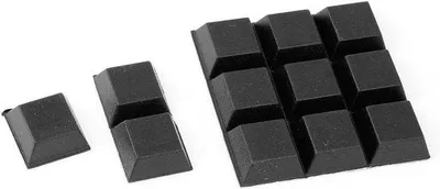 Obrázok produktu pre Samolepiace gumové podložky pod nohy stoličiek, 20 x 20 x 8 mm, 12 ks – protisklzová ochrana nábytku