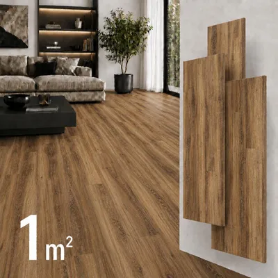 Produktbild von SPC Vinylboden 5mm Klick Vinyl wasserfest Holzoptik Bodenbelag mit Trittschalldämmung für Küche Bad Wohnzimmer, KI-generiertes Bild