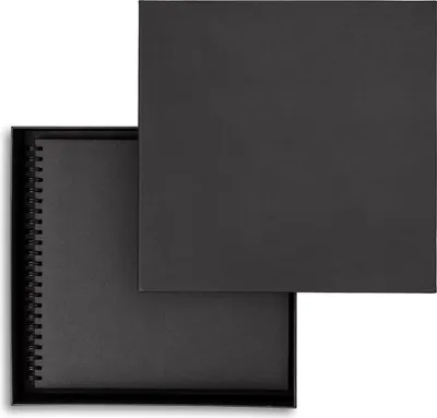 Produktbild von Pappschachtel 33,5 x 33,5 x 6,5 cm, Schwarz, mit Deckel, Geschenkschachtel