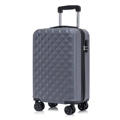 Produktbild von Koffer Trolley Reisekoffer Suitcase, Rollkoffer Handgepäck ,mit 4 Rollen360°, Hartschalenreisekoffer, Zahlenschloss, Weicher Gummigriff (M,Grau)