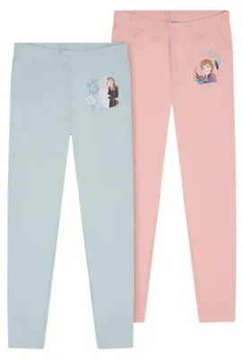 Produktbild von Frozen - Die Eiskönigin Anna und Elsa Mädchen Leggings 2er Pack Doppelpack, Größe:134-140