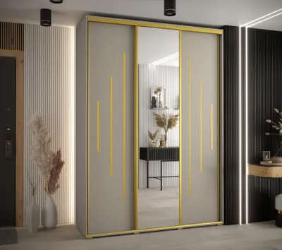 Produktbild von Kleiderschrank INDIRA 13 - 170/45 cm, Kaschmir/Gold