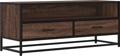 Productafbeelding van vidaXL TV-kast, eikenlook, 100x34,5x40 cm, materiaal: houtvezel en metaal