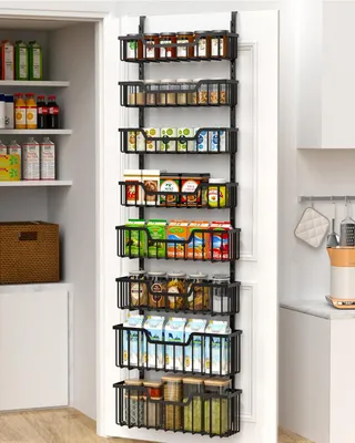 Produktbild von 8-stufiger Küchenorganizer - Metallregal - Verstellbare Körbe - Türregal