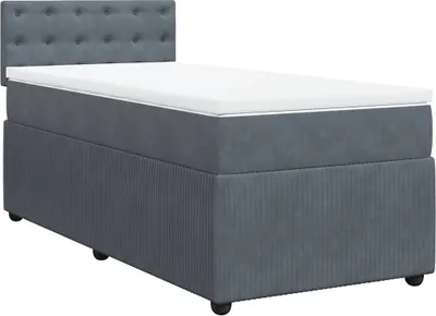 Produktbild von vidaXL Boxspringbett mit Matratze Dunkelgrau 100x200 cm Samt