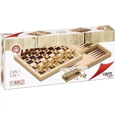 Immagine prodotto di Gioco Cayro 3 in 1 Scacchi Backgamon Dama
