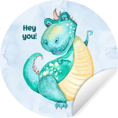 Produktbild von MuchoWow® Runde Wandtattoo - Wandsticker Tapete Aufkleber Dinosaurier - Zitate - Kinderzimmer - Jungen - Mädchen - Kinder Ø 100 cm Selbstklebend und Repositionierbar - Wandaufkleber - Kreis - Tapetenkreis - Wandbild rund - Schlafzimmerdekoration - Wanddeko - runde Tapete - Kunst für zu Hause