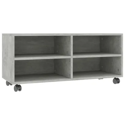 Image de vidaXL Armoire TV à roulettes gris béton 90x35x35 cm Bois composite