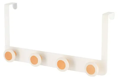 Produktbild von Kleiderhaken aus metall und holz mit 4 haken – weiss - Tendance