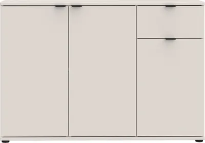 Immagine prodotto di Credenza >GANYMEDE< 3 ante, 1 cassetto, colore sabbia - 119,8x82,3x34,1cm (LxAxP)