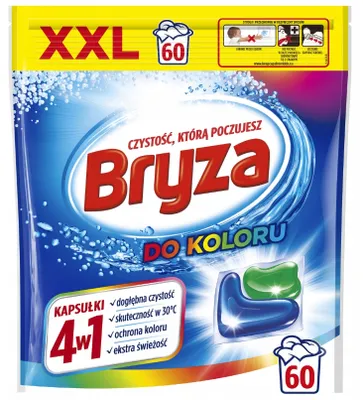 Produktbild von Bryza Kapsułki do prania kolorowych tkanin 4w1, 60 sztuk
