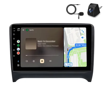 Obrázok produktu pre 9-palcové autorádio s 64 GB a zadnou kamerou pre AUDI TT MK2 8J (2006–2012) – CarPlay, multimediálne autorádio, Android, GPS navigácia, Wi-Fi, Bluetooth, DAB+RDS, SWC