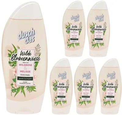 Produktbild von 6x duschdas WILDROSE + MELISSE 250ml Duschgel Wilde Blumenwiese Duft