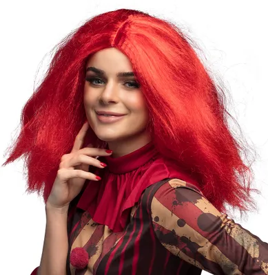 Produktbild von Boland Damen Perücke Clownette Rot halblang zerzaust für Fasching & Halloween