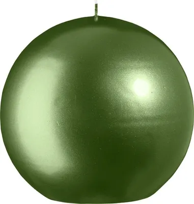 Produktbild von Kugelkerzen Metallic-Lack Matt Dunkelgrün Ø 12 cm, 1 Stück