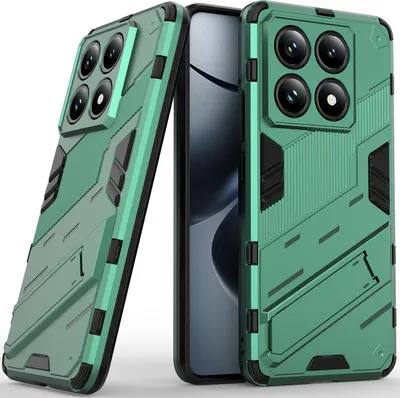 Produktbild von Armor Hülle für Xiaomi 14T Pro Hybrid PC TPU Bumper Stoßfestes Schutzhülle mit Standfunktion Grün