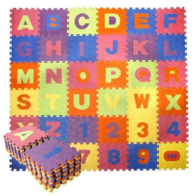Produktbild von 18er 36er Puzzlematte EVA Alphabet schadstofffrei wasserdicht Spielmatte Schaumstoffmatte Kinderteppich Spielteppich