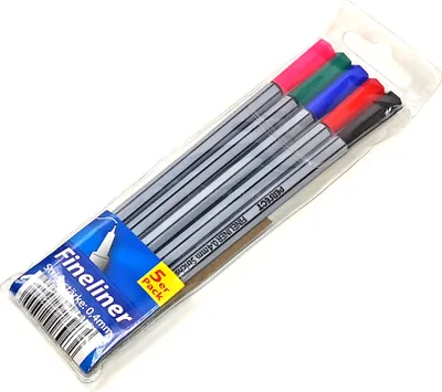 Produktbild von Fineliner Filzstifte Strichstärke 0,4mm dünn Buntstifte 5 Stifte Farbstifte Etui
