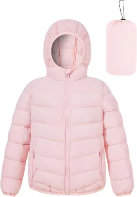 Immagine prodotto di Giacca invernale impermeabile per bambine, calda, con cappuccio, colore rosa, taglia 6-7 anni