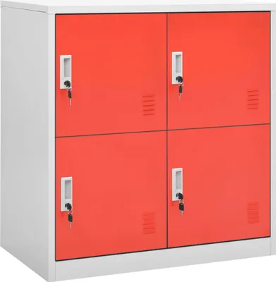 Zdjęcie produktu dla vidaXL Szafki skrytkowe 5 szt. Jasnoszare i czerwone 90x45x92,5 cm stalowe