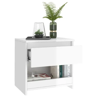 Produktbild von "Winterschlussverkauf "Nachttisch Elegantes Design - Beistelltisch - Nachtschrank - Hochglanz-Weiß 40x30x39 cm Holzwerkstoff NeuMöbel 2641735