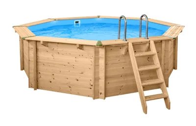 Produktbild von Interline Java Holzpool Ø 4,40 m × 1,36 m – Wärmepumpe-Set