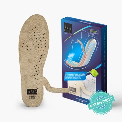 Produktbild von GRÖSSE 35-41.Patentierte Einlegesohlen mit AKTIVER BELÜFTUNG. Ideal gegen Blasen, Gerüche und Fußpilz beim Sport, beim Wandern und in Arbeitsschuhen., KI-generiertes Bild