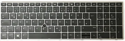 A top-down view of a laptop keyboard.