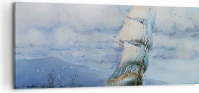 Produktbild von Bild auf Leinwand - Leinwandbild - Meer Segelschiff - 120x50cm - Wand Bild - Wanddeko - Wandbilder - Leinwanddruck - Bilder - Kunstdruck - Wanddekoration - Leinwand bilder - Wandkunst - AB120x50-3782