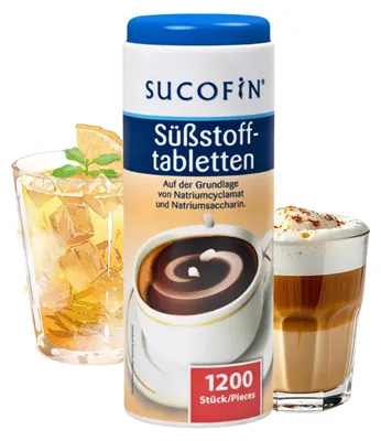 Produktbild von SUCOFIN Süßstoff Tabletten 1200 Stk, 72g Tafelsüße für Kaffee