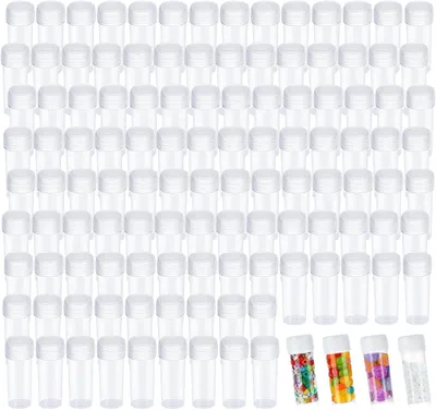 Kunststoffflaschen 5 ml, 120 Stück, transparent mit Deckel