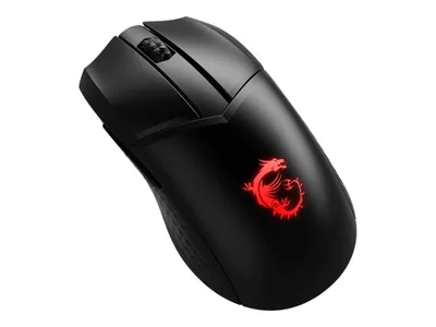 Produktbild von MSI Clutch GM41 Gaming-Maus - Funkfrequenz - USB 2.0 - Optisch - 6 Taste(n) - Schwarz - Kabellos - 2,40 GHz - 6400 dpi Auflösung