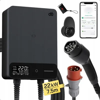 Zdjęcie produktu dla Stacjonarna ładowarka wallbox dé EV 22kW Typ 2 na siłę 7,5m