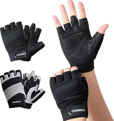 Produktbild von CAMBIVO Fitness Handschuhe Herren Damen, gepolsterte Handfläche, atmungsaktiv, rutschfester Griff, für Training, Radfahren, Klimmzüge