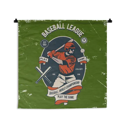 Obrázek produktu pro MuchoWow® Tapiserie Věšení na zeď Mancave - Baseball - Sportovní - Vintage 90x90 Tapiserie dekorace Nástěnná šála