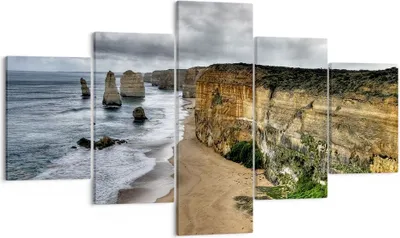 Produktbild von Bild auf Leinwand - Leinwandbild - Strand Ozean Landschaft - 125x70cm - Wand Bild - Wanddeko - Leinwanddruck - Bilder - Kunstdruck - Wanddekoration - Leinwand bilder - Wandkunst - EA125x70-0141