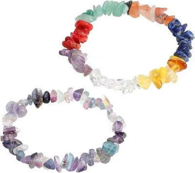 Immagine prodotto di 2 braccialetti elastici con cristalli - braccialetti alla moda e colorati.
