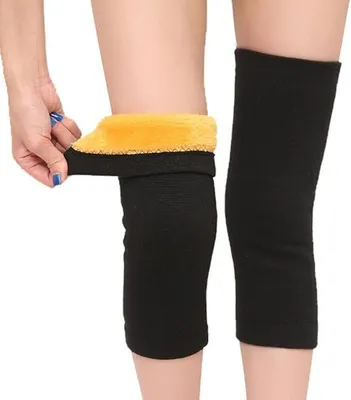 Produktbild von 1 Paar elastische Winter-Knieschützer für Arthritis, Radfahren, Outdoor-Aktivitäten (schwarz, XL)