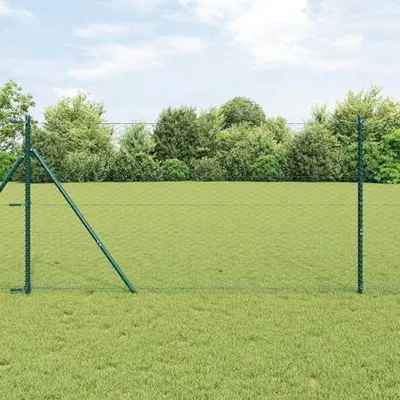 Produktbild von Grüner Sechseckzaun aus Stahl, 1x10 m, Maschendraht als Sichtschutz für Garten, Hof, Kaninchen und Hühner