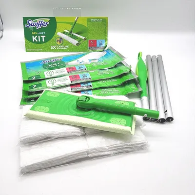 Produktbild von Swiffer Bodenwischer Starter Set 1 Stab 16 Trockentücher 8 Feuchttücher