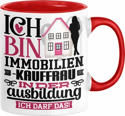 Produktbild von Immobilienkauffrau Ausbildung Start Geschenk Tasse Ich Bin Immobilienkauffrau In Der Ausbildung Ich Darf Das Kaffee-Becher Geschenkidee (Rot)