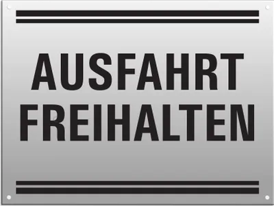 Produktbild von Warnschild - Ausfahrt freihalten | 200 x 150 mm gelocht Aluminium silber matt eloxiert