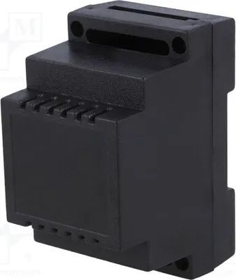 Immagine prodotto di 1x Alloggiamento: per montaggio su guida DIN. Dimensioni: Y: 89 mm, Z: 65 mm, X: 53 mm. Colore: nero. Materiale: Z102, classe di infiammabilità V0. Alloggiamento per