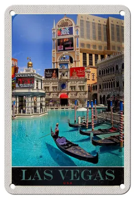 Produktbild von Blechschild Reise 12x18cm Las Vegas Bootstour USA Casino Amerika Schild