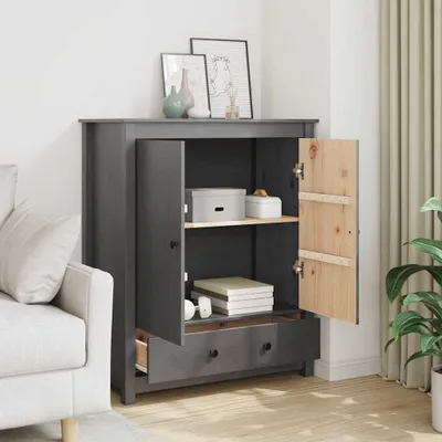 Produktbild von vidaXL Highboard Grau 83x41,5x100 cm Massivholz Kiefer