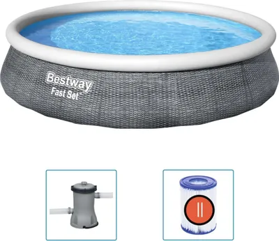 Produktbild von Bestway Fast Set Aufblasbares Pool-Set mit Pumpe 396x84 cm